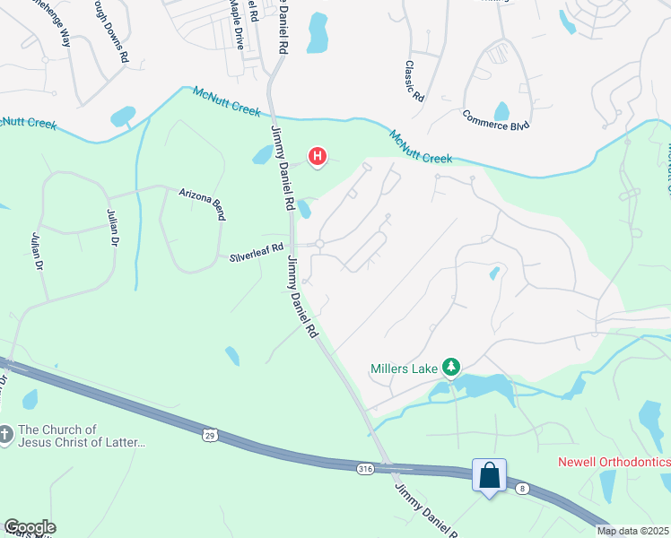 map of restaurants, bars, coffee shops, grocery stores, and more near 3779 Orchard Circle in Bogart