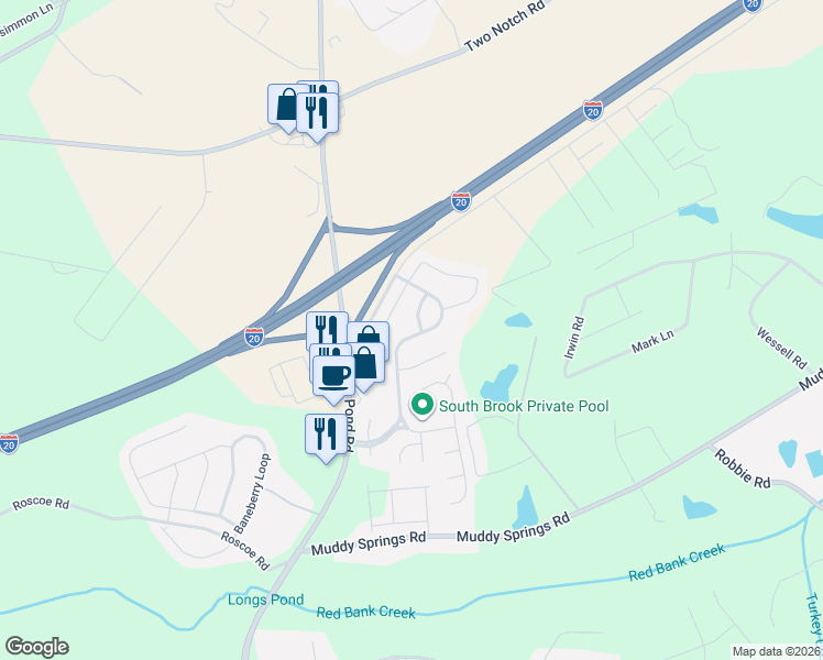 map of restaurants, bars, coffee shops, grocery stores, and more near 311 Southbrook Drive in Lexington