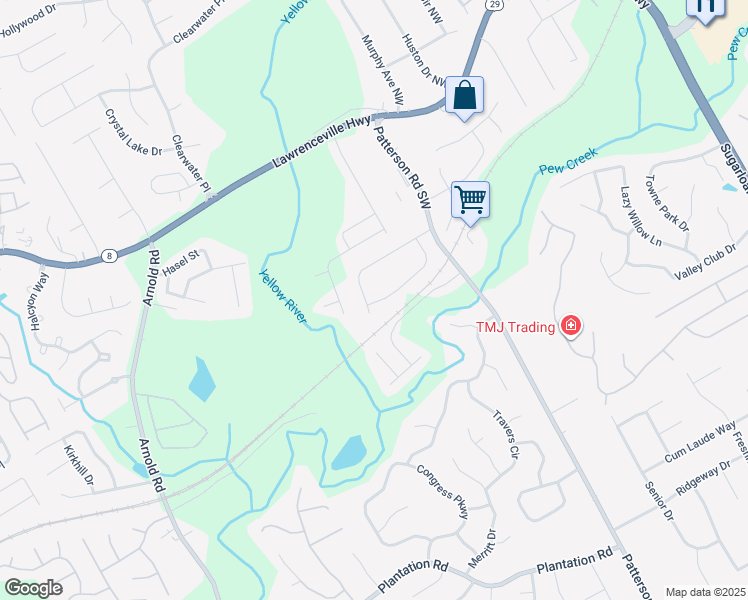 map of restaurants, bars, coffee shops, grocery stores, and more near 1967 Patterson Circle in Lawrenceville