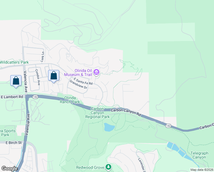 map of restaurants, bars, coffee shops, grocery stores, and more near 452 Tangerine Place in Brea