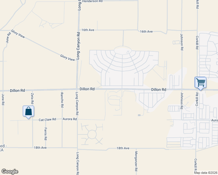 map of restaurants, bars, coffee shops, grocery stores, and more near 69270 Fairway Road in Desert Hot Springs