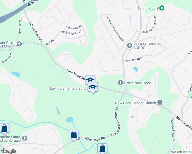 map of restaurants, bars, coffee shops, grocery stores, and more near in Lawrenceville