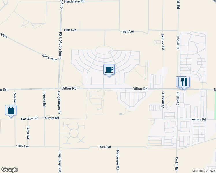 map of restaurants, bars, coffee shops, grocery stores, and more near 69430 Fairway Road in Desert Hot Springs