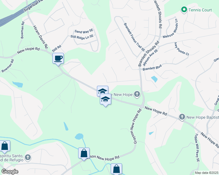 map of restaurants, bars, coffee shops, grocery stores, and more near in Lawrenceville