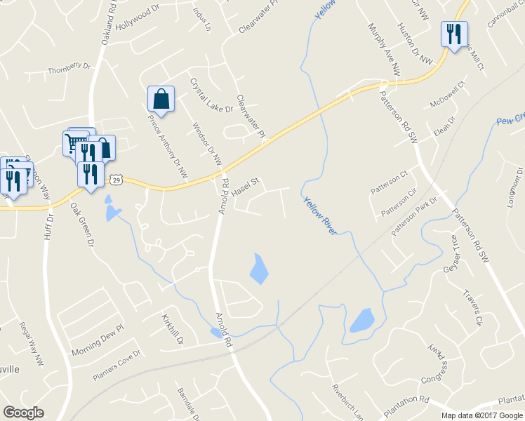 map of restaurants, bars, coffee shops, grocery stores, and more near 79 Meeting Place Road in Lawrenceville