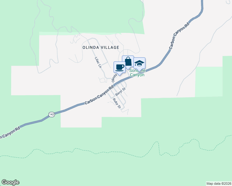 map of restaurants, bars, coffee shops, grocery stores, and more near 39 Jasper Street in Brea