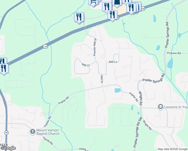 map of restaurants, bars, coffee shops, grocery stores, and more near 522 Powder Mill Street in Dallas