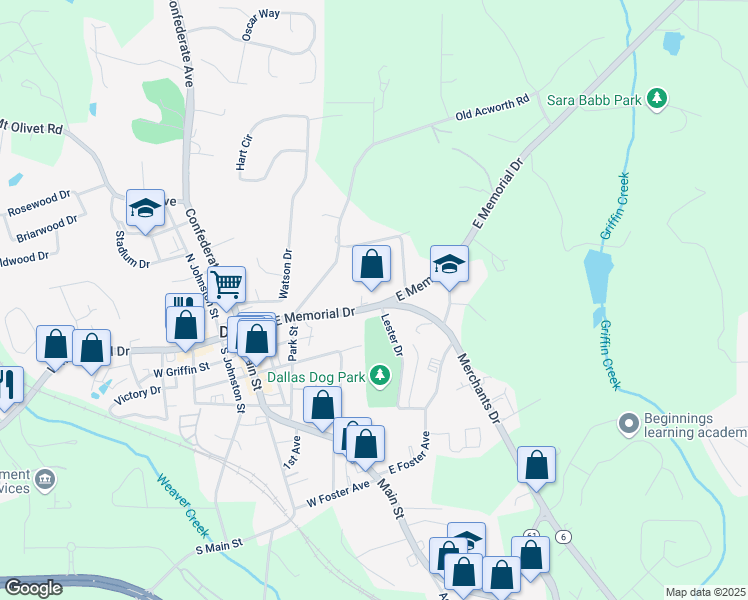 map of restaurants, bars, coffee shops, grocery stores, and more near 216 East Memorial Drive in Dallas