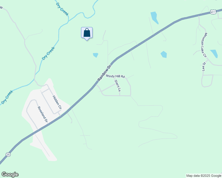map of restaurants, bars, coffee shops, grocery stores, and more near 110 Stacy Lane in Rainbow City