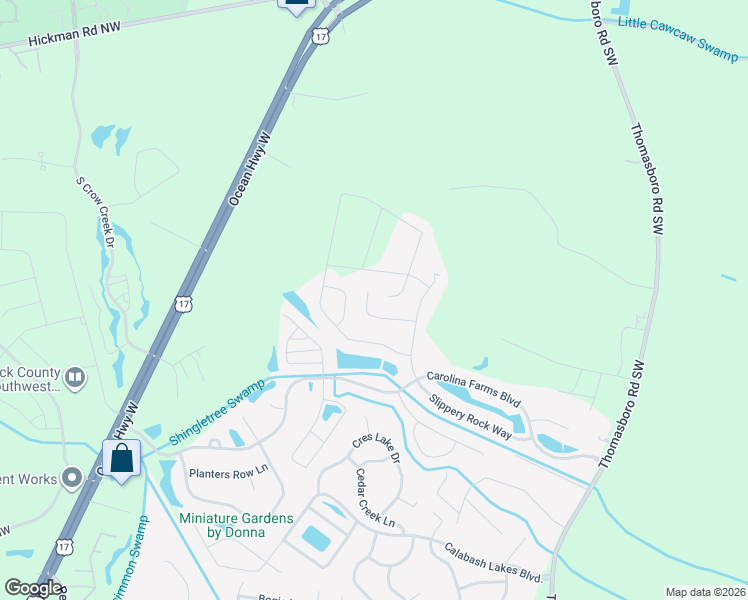 map of restaurants, bars, coffee shops, grocery stores, and more near 509 Slippery Rock Way in Carolina Shores
