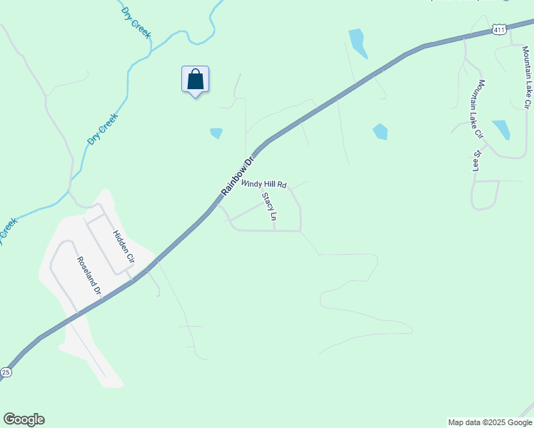 map of restaurants, bars, coffee shops, grocery stores, and more near 110 Stacy Lane in Rainbow City