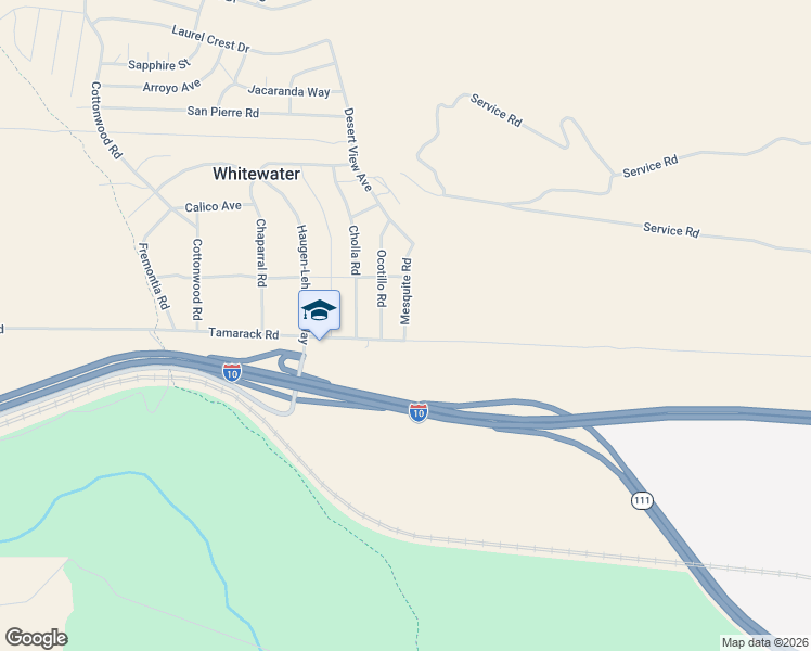 map of restaurants, bars, coffee shops, grocery stores, and more near 13480 Mesquite Road in Whitewater