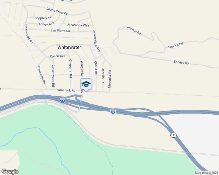 map of restaurants, bars, coffee shops, grocery stores, and more near 13480 Mesquite Road in Whitewater