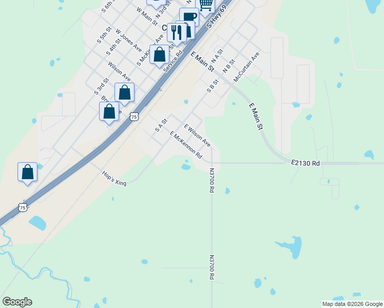 map of restaurants, bars, coffee shops, grocery stores, and more near 612 East McKennon Road in Calera