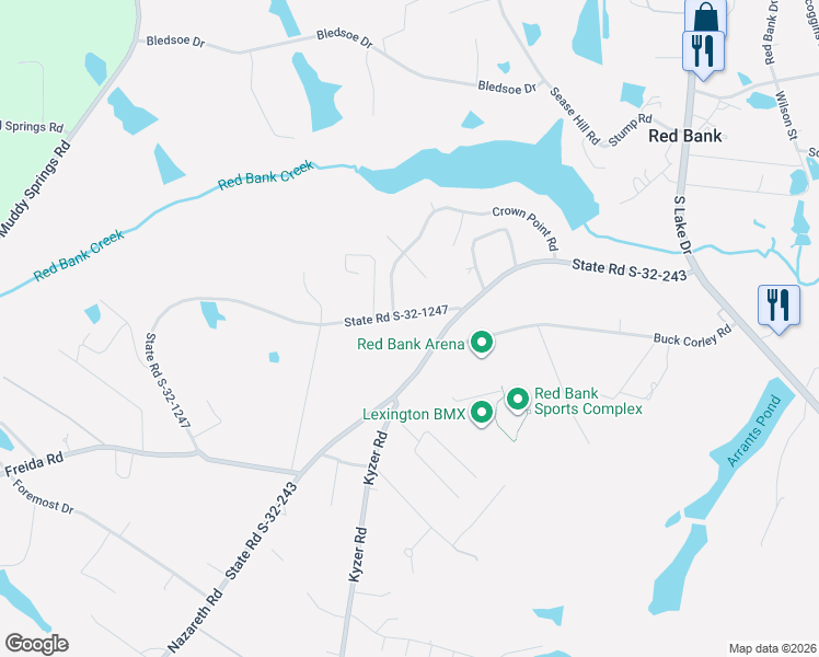 map of restaurants, bars, coffee shops, grocery stores, and more near 1136 Nazareth Road in Lexington