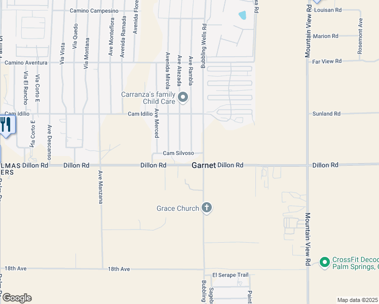 map of restaurants, bars, coffee shops, grocery stores, and more near 65850 Pierson Boulevard in Desert Hot Springs
