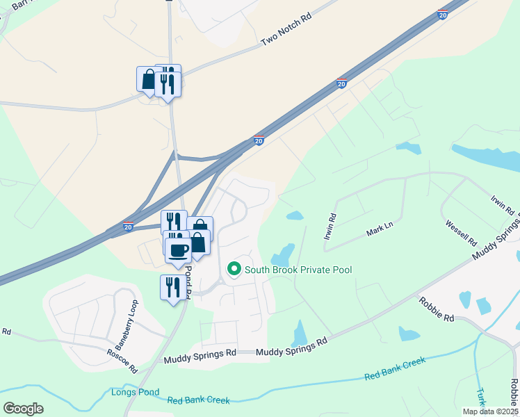 map of restaurants, bars, coffee shops, grocery stores, and more near 743 Westfield Road in Lexington