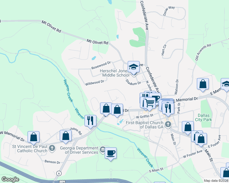 map of restaurants, bars, coffee shops, grocery stores, and more near 220 McBee Place in Dallas