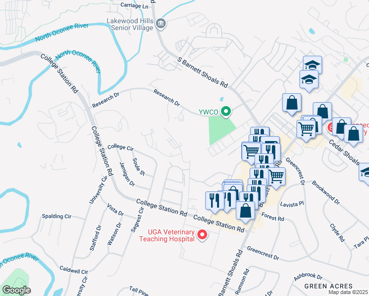 map of restaurants, bars, coffee shops, grocery stores, and more near in Athens
