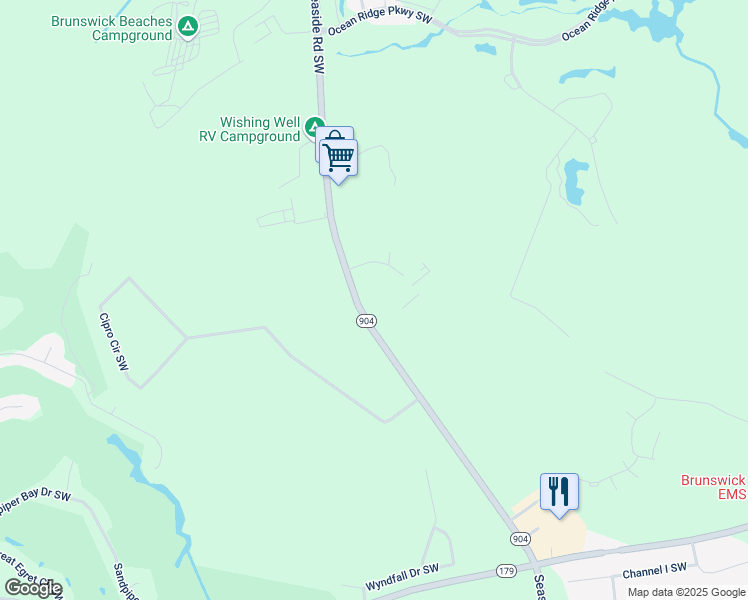 map of restaurants, bars, coffee shops, grocery stores, and more near 685 Seaside Road Southwest in Ocean Isle Beach