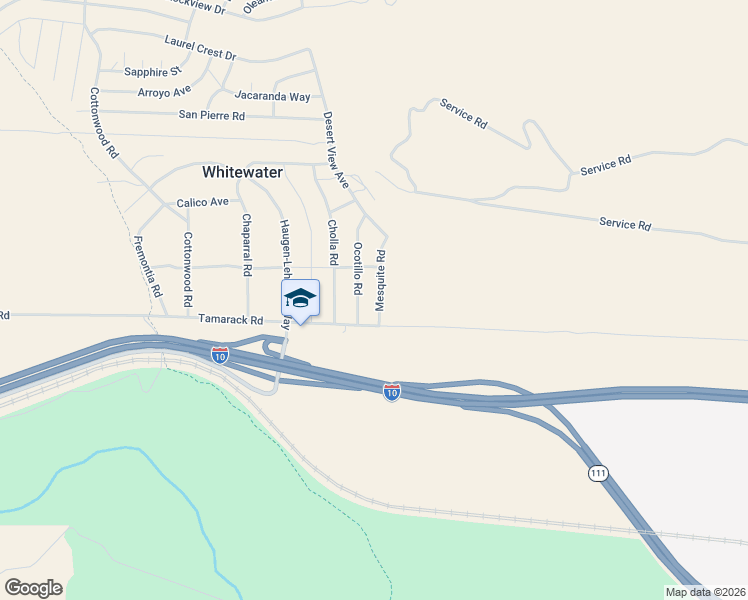 map of restaurants, bars, coffee shops, grocery stores, and more near 13480 Mesquite Road in Whitewater