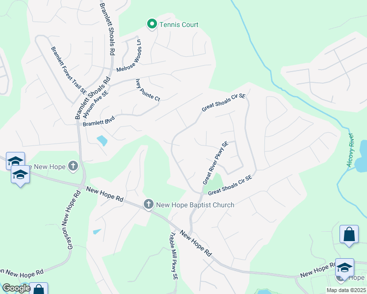 map of restaurants, bars, coffee shops, grocery stores, and more near 995 Eno Pointe in Lawrenceville