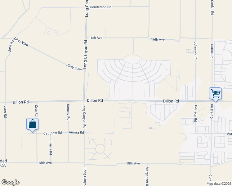 map of restaurants, bars, coffee shops, grocery stores, and more near 16860 Vista Del Sol in Desert Hot Springs