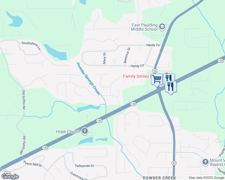 map of restaurants, bars, coffee shops, grocery stores, and more near 40 Hunters Creek in Dallas