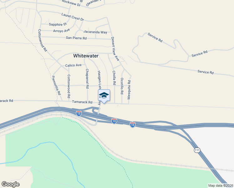 map of restaurants, bars, coffee shops, grocery stores, and more near 55895 Sagebrush Road in Whitewater