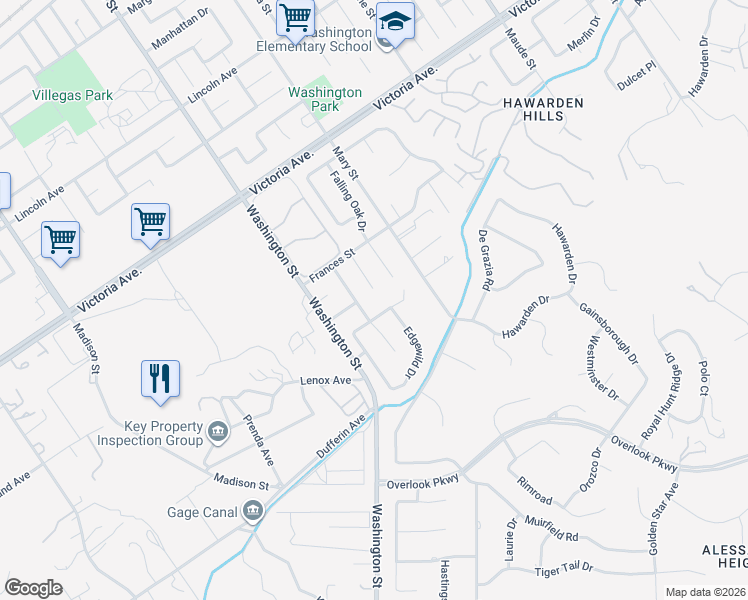 map of restaurants, bars, coffee shops, grocery stores, and more near 2436 Green Canyon Court in Riverside