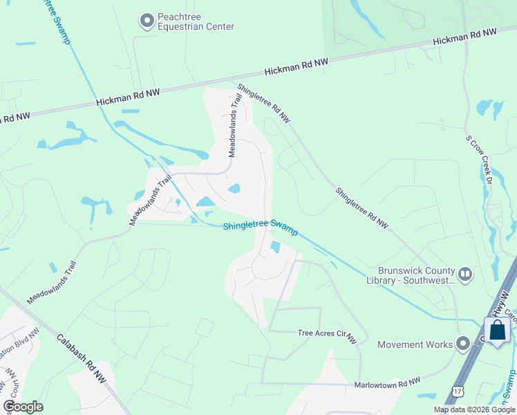 map of restaurants, bars, coffee shops, grocery stores, and more near 648 Meadowbrook Lane in Calabash