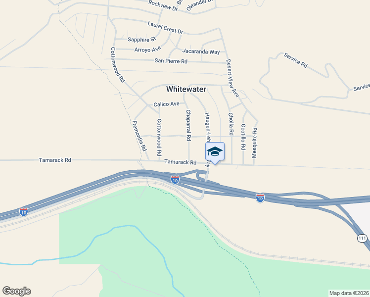 map of restaurants, bars, coffee shops, grocery stores, and more near 13405 Chaparral Road in Whitewater