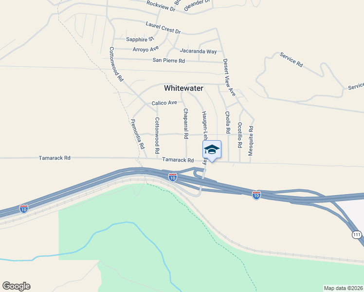 map of restaurants, bars, coffee shops, grocery stores, and more near 13405 Chaparral Road in Whitewater