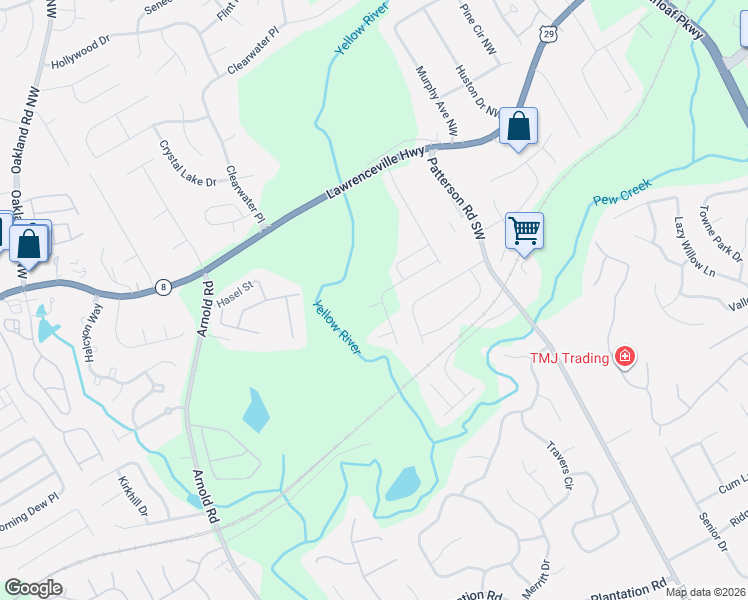 map of restaurants, bars, coffee shops, grocery stores, and more near 2017 Wheylon CT in Lawrenceville