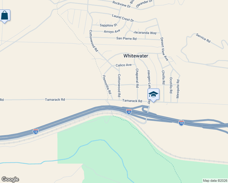 map of restaurants, bars, coffee shops, grocery stores, and more near 13391 Cottonwood Road in Whitewater