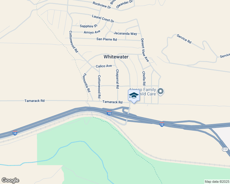 map of restaurants, bars, coffee shops, grocery stores, and more near 13365 Chaparral Road in Whitewater