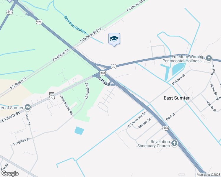 map of restaurants, bars, coffee shops, grocery stores, and more near 1230 South Pike East in Sumter