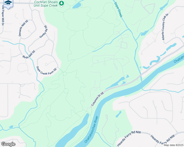 map of restaurants, bars, coffee shops, grocery stores, and more near 2009 Riverview Drive in Marietta