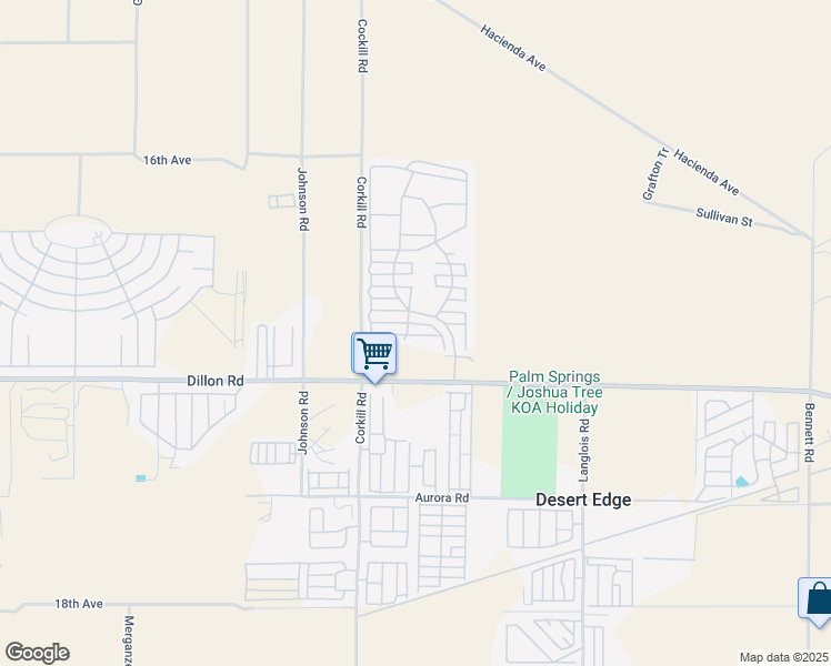 map of restaurants, bars, coffee shops, grocery stores, and more near 70200 Dillon Road in Desert Hot Springs