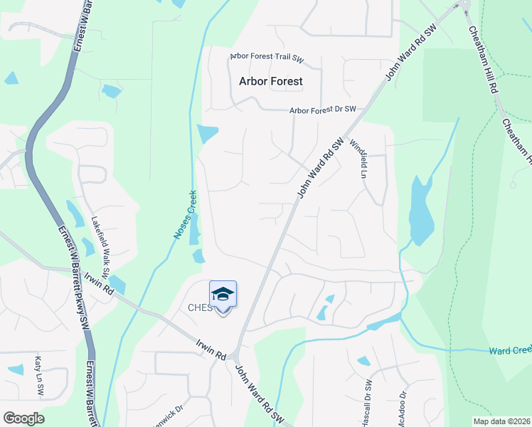 map of restaurants, bars, coffee shops, grocery stores, and more near 2247 Glenn Valley Drive Southwest in Marietta