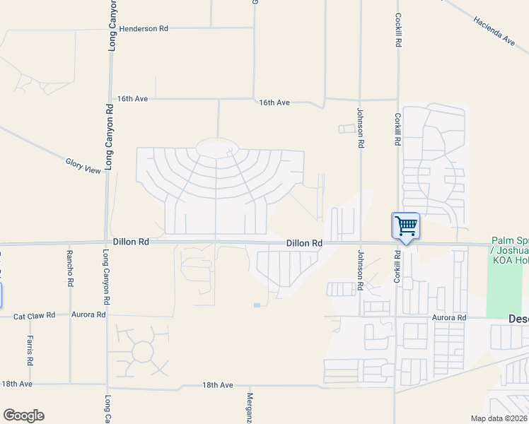 map of restaurants, bars, coffee shops, grocery stores, and more near 16773 Camino Mirasol Drive in Desert Hot Springs