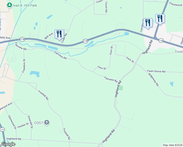 map of restaurants, bars, coffee shops, grocery stores, and more near 1006 Fairview Road in Winfield