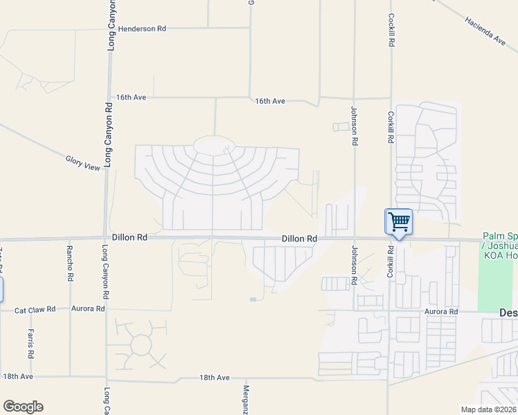 map of restaurants, bars, coffee shops, grocery stores, and more near 16773 Camino Mirasol Drive in Desert Hot Springs