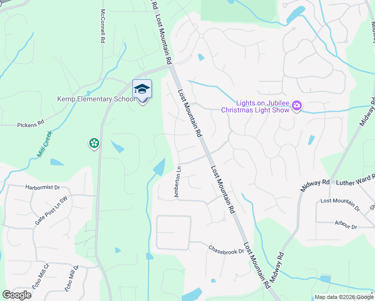map of restaurants, bars, coffee shops, grocery stores, and more near 4951 Kingsbridge Court in Powder Springs