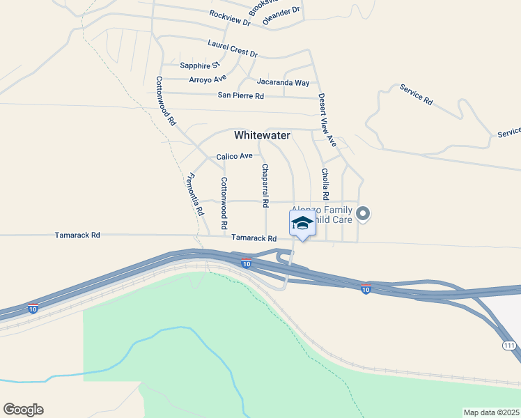 map of restaurants, bars, coffee shops, grocery stores, and more near 13365 Chaparral Road in Whitewater