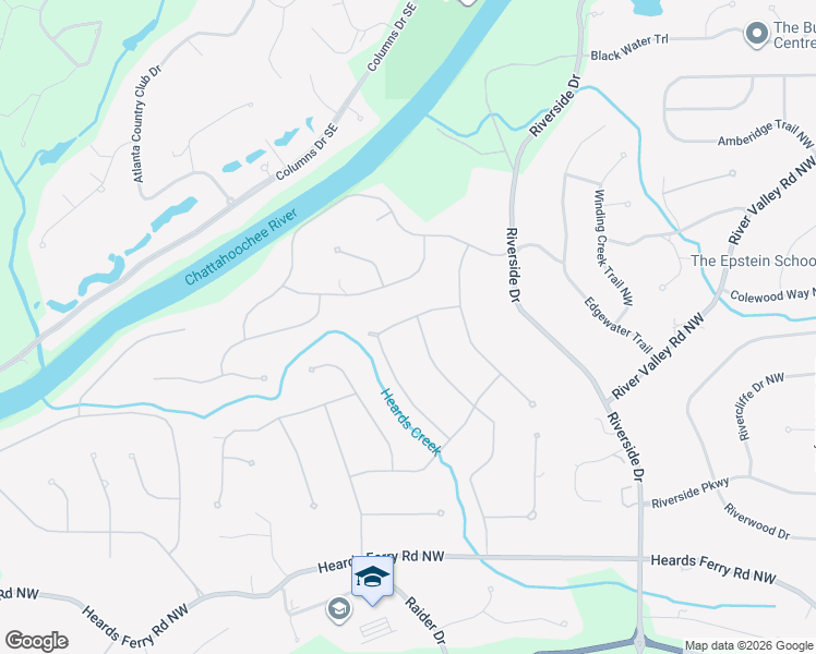 map of restaurants, bars, coffee shops, grocery stores, and more near 6270 Weatherly Drive Northwest in Atlanta