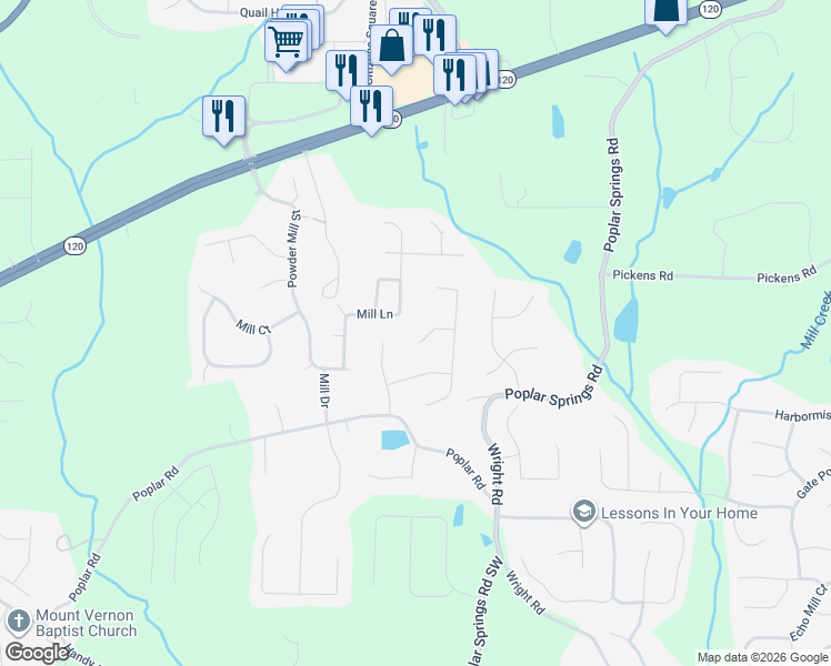 map of restaurants, bars, coffee shops, grocery stores, and more near 88 Linville Pointe in Dallas