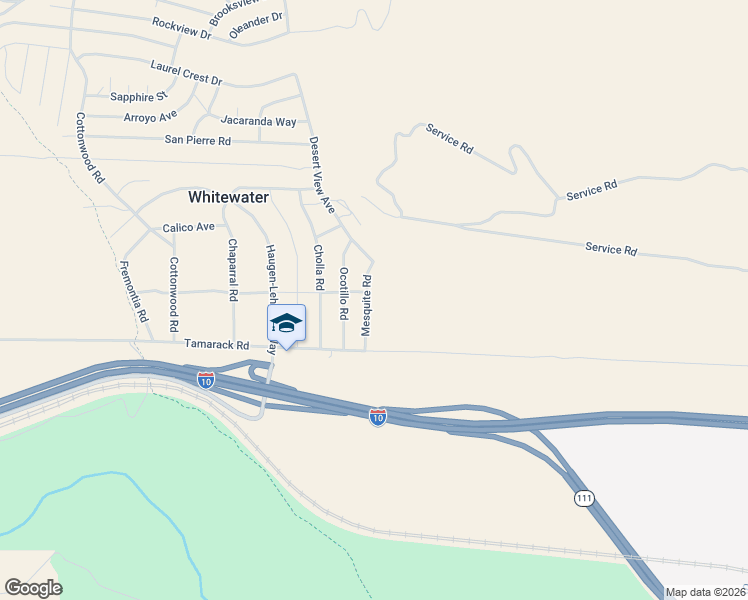 map of restaurants, bars, coffee shops, grocery stores, and more near 13391 Mesquite Road in Whitewater