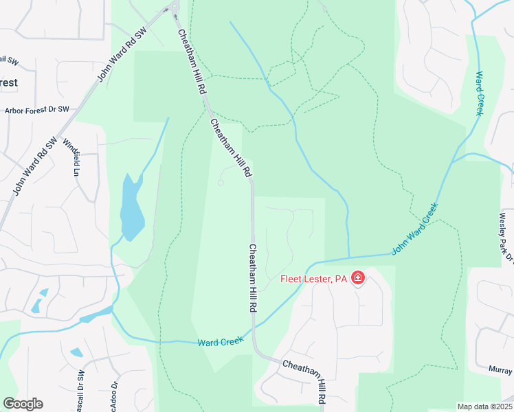map of restaurants, bars, coffee shops, grocery stores, and more near 1152 Ward Creek Drive Southwest in Marietta