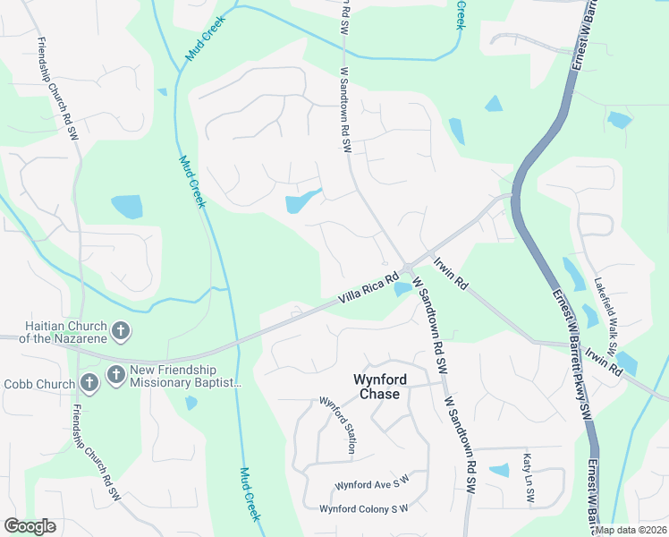 map of restaurants, bars, coffee shops, grocery stores, and more near 1154 Villa Rica Road in Marietta